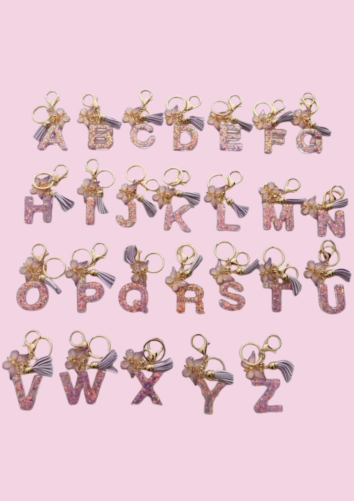 Pink Initial Keyring