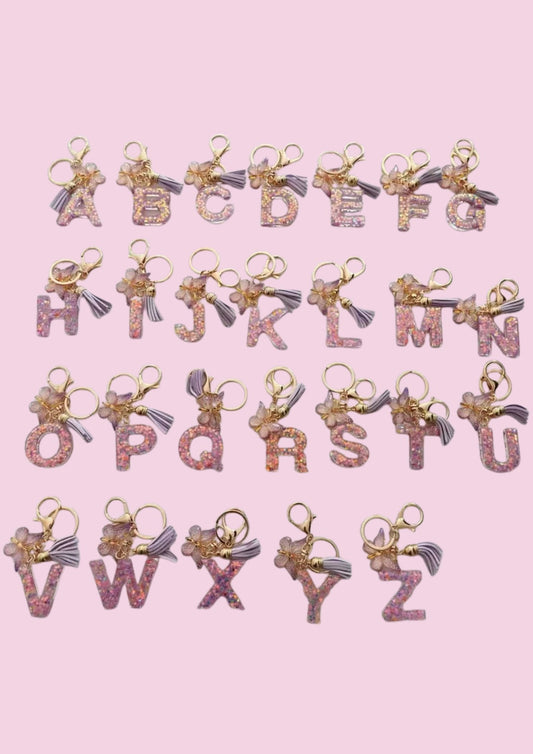 Pink Initial Keyring