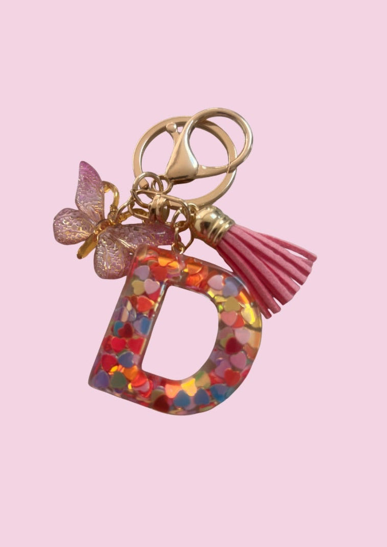 Pink Initial Keyring