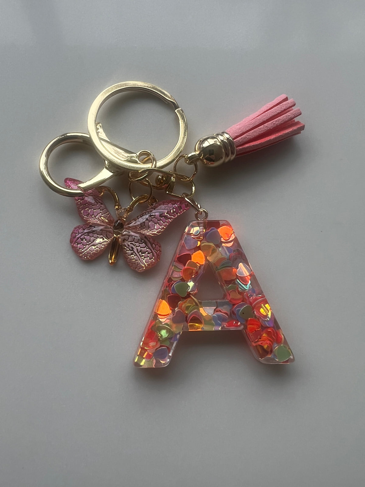 Pink Initial Keyring