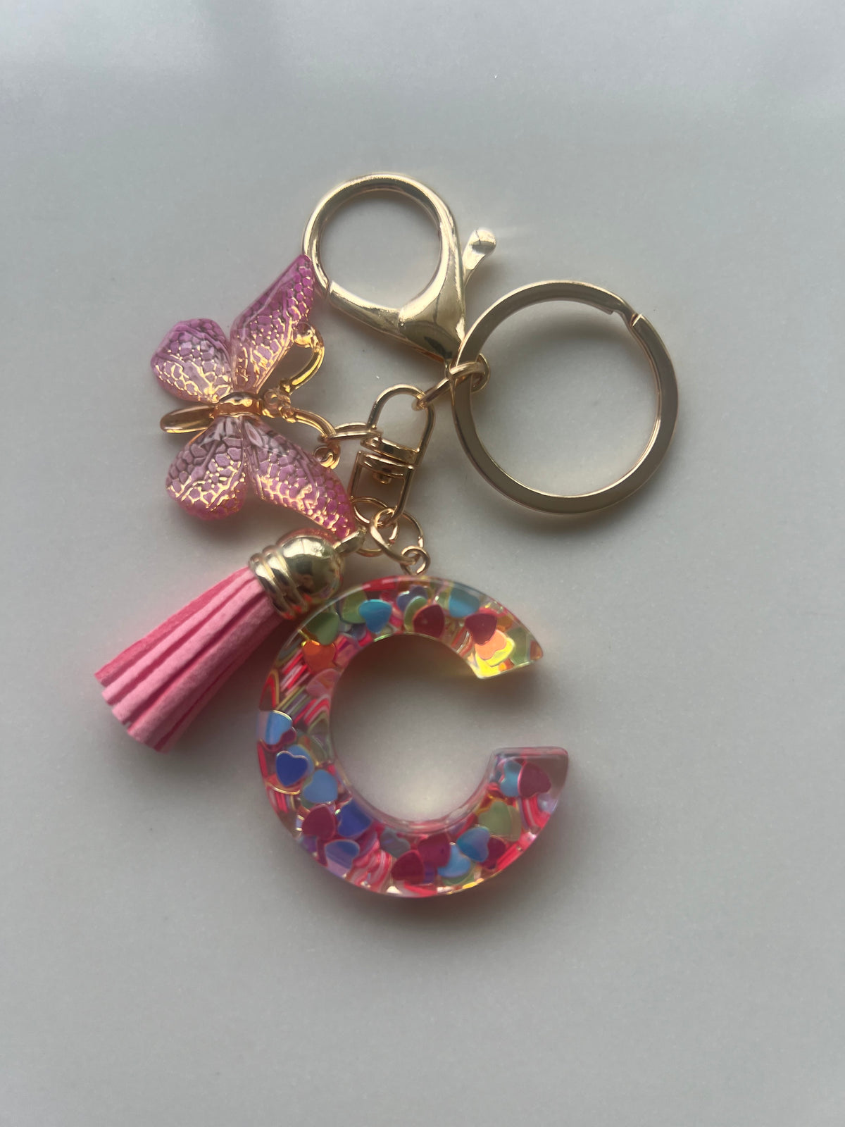Pink Initial Keyring