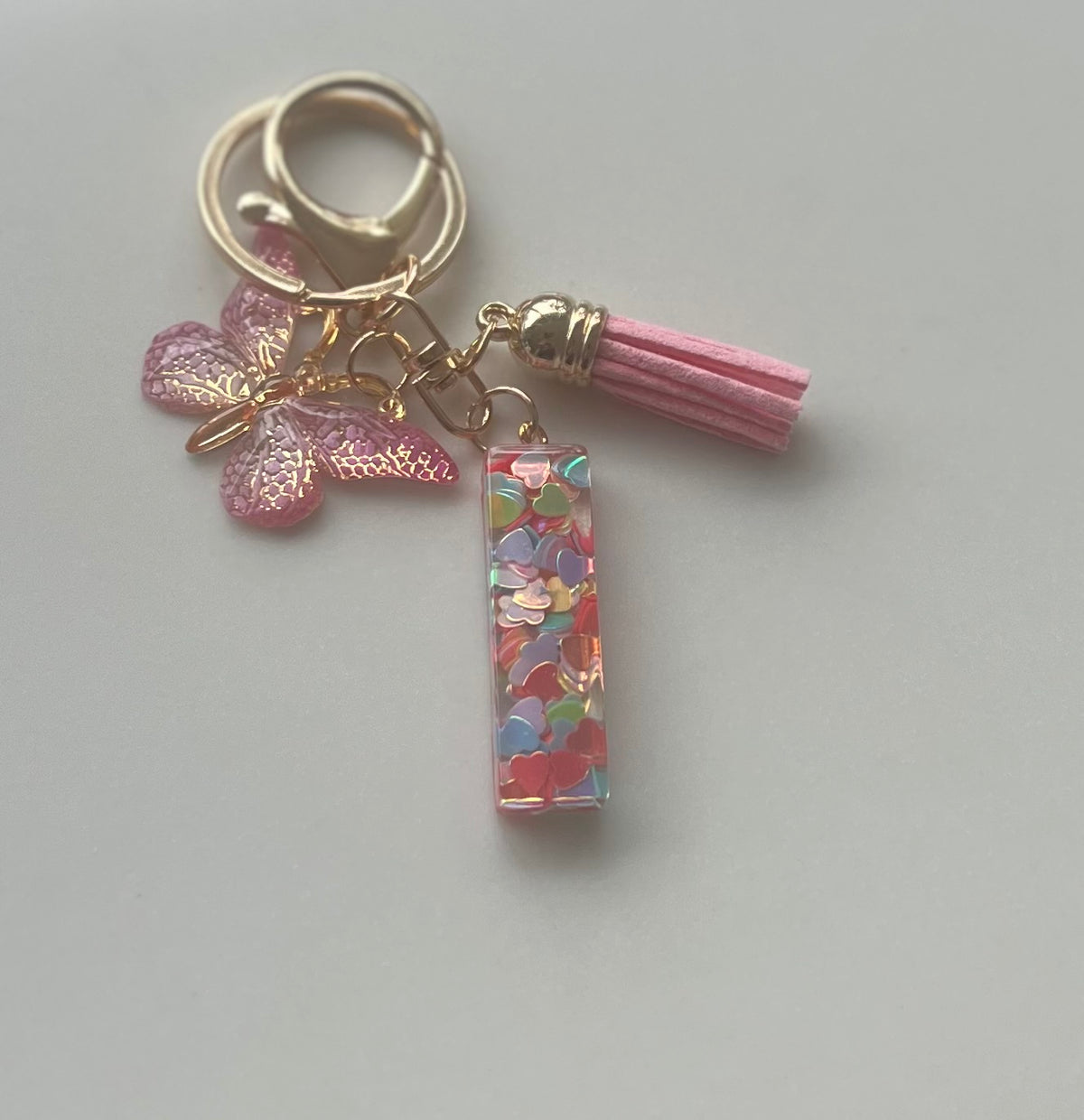 Pink Initial Keyring