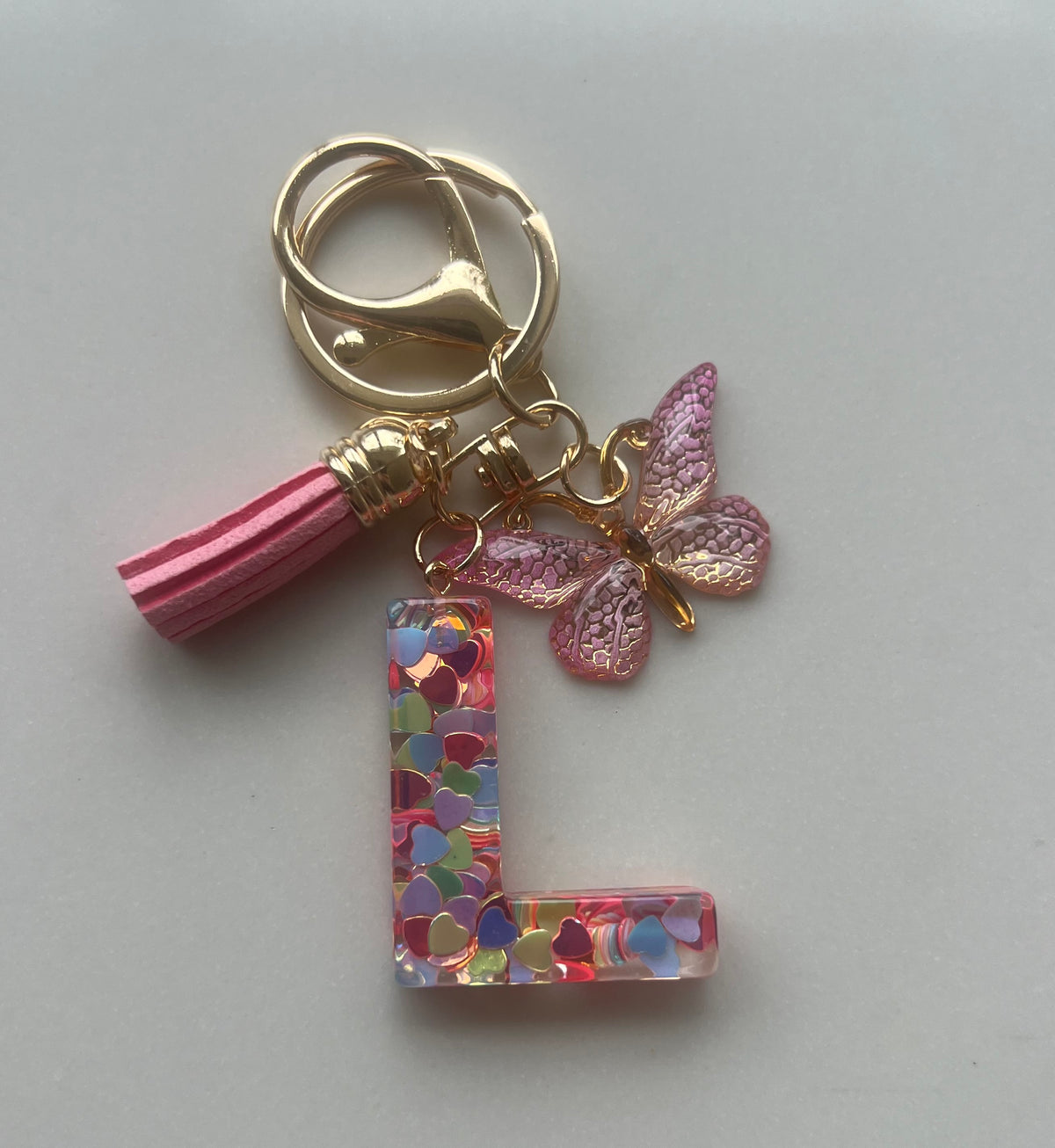 Pink Initial Keyring