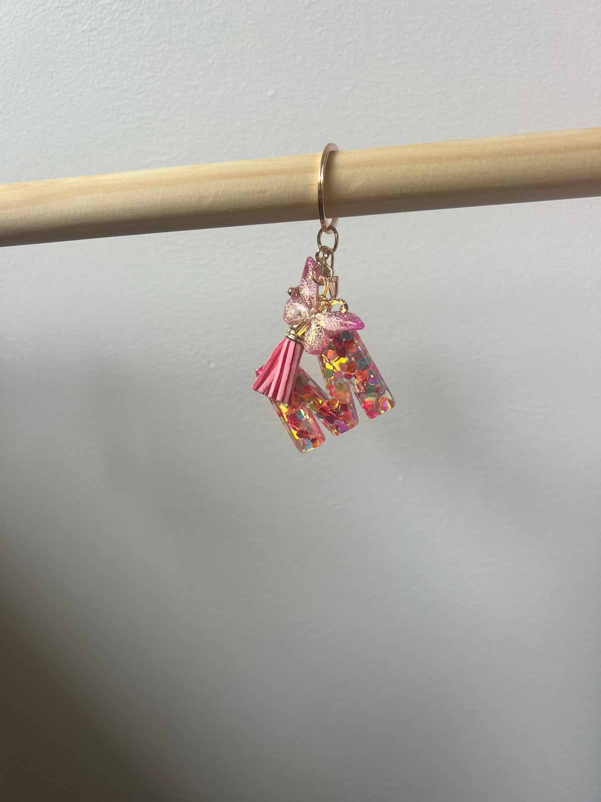 Pink Initial Keyring