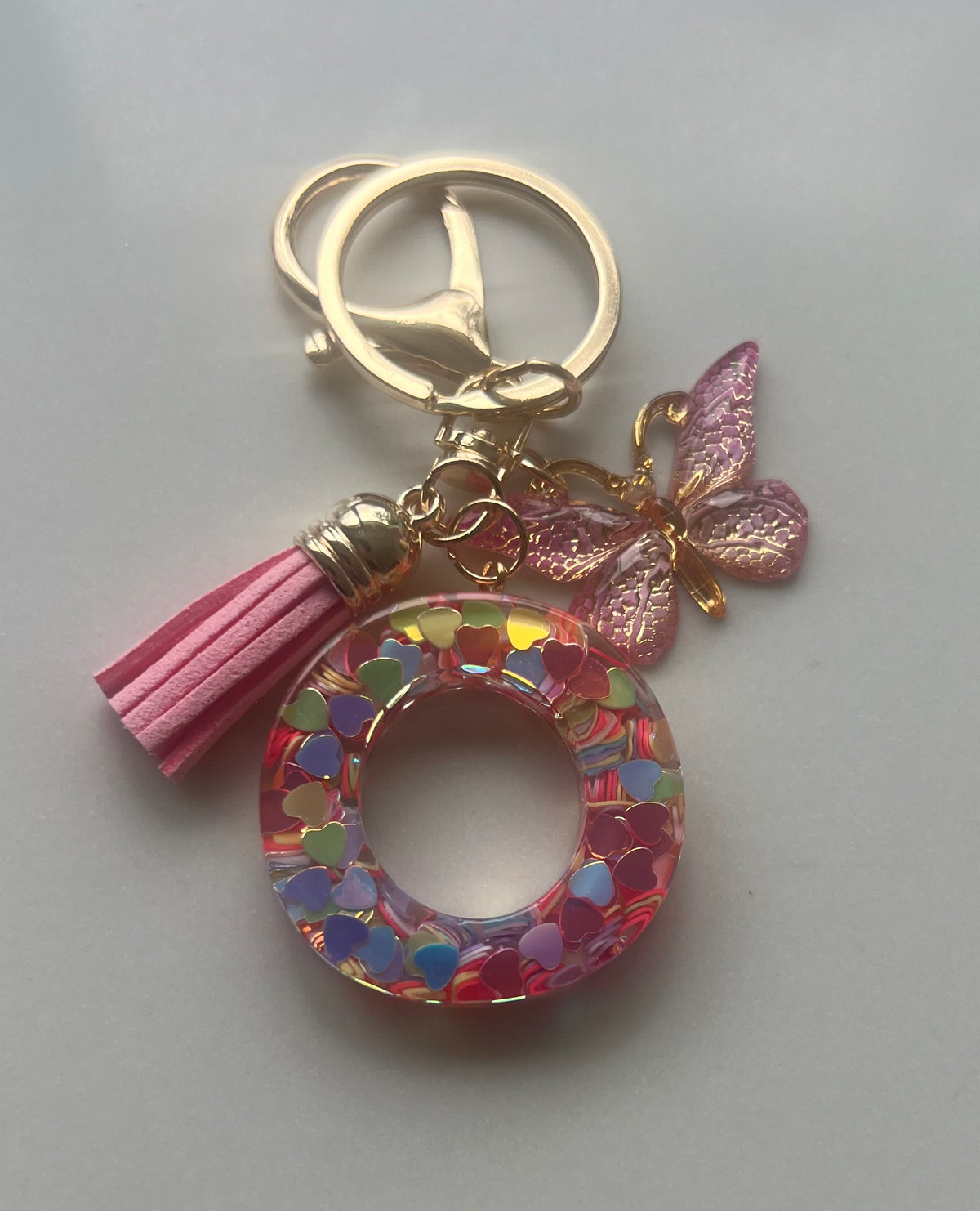 Pink Initial Keyring