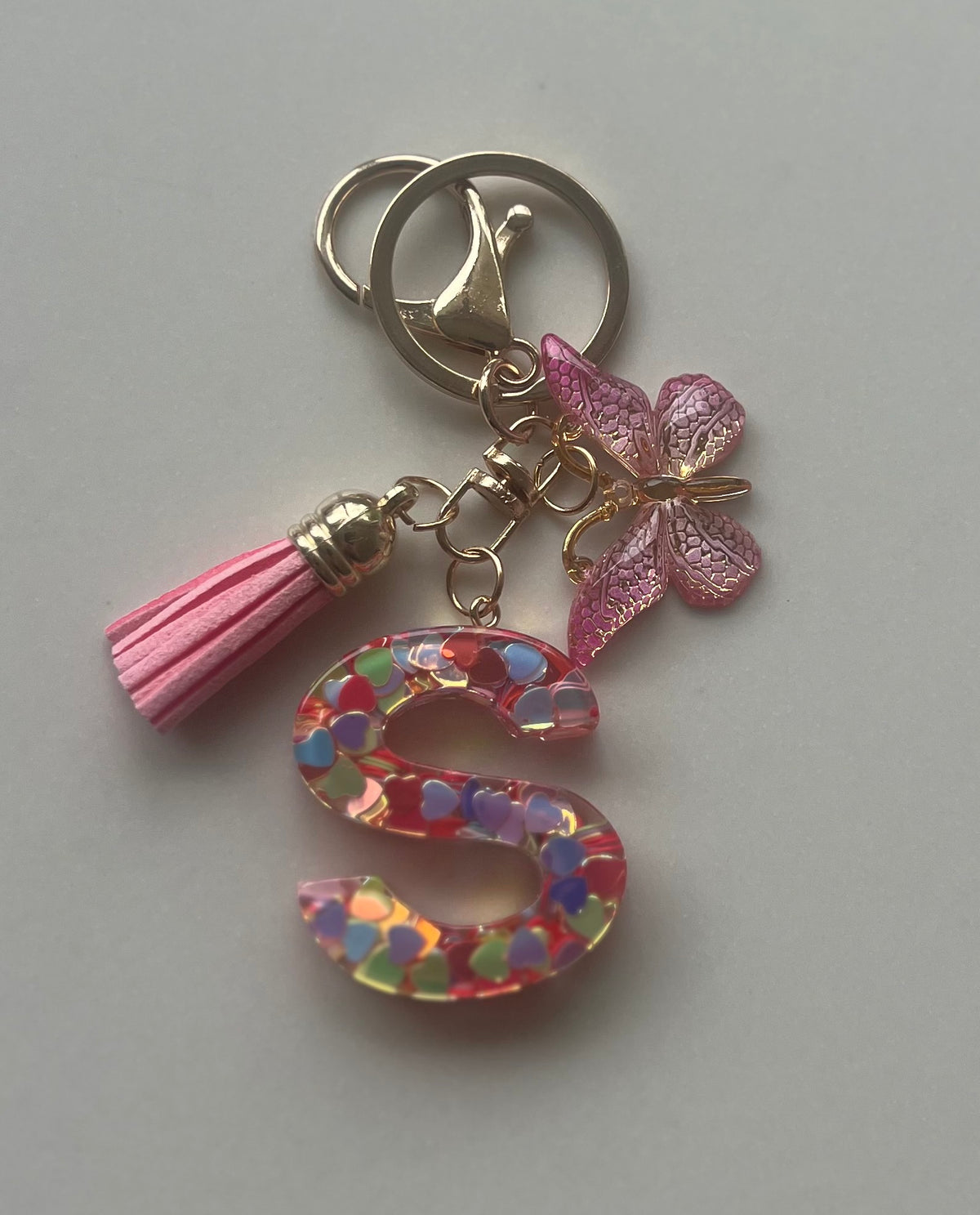 Pink Initial Keyring