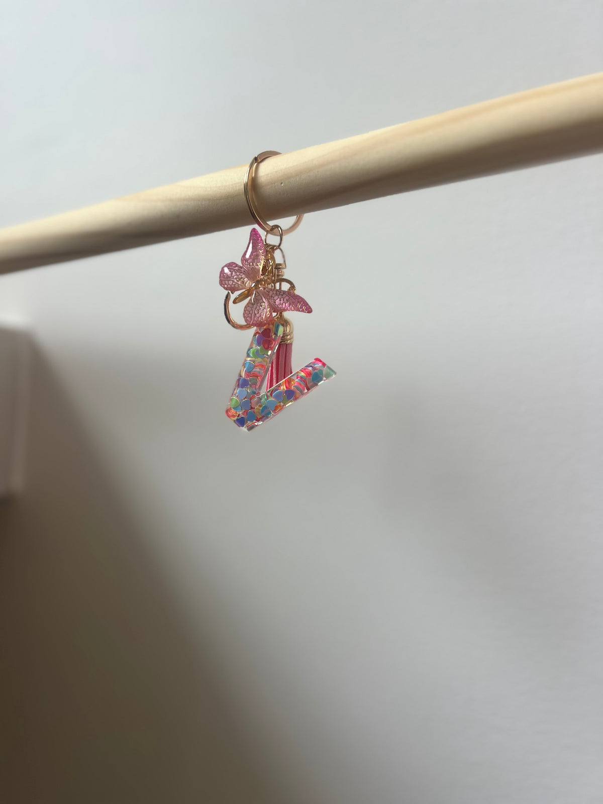 Pink Initial Keyring